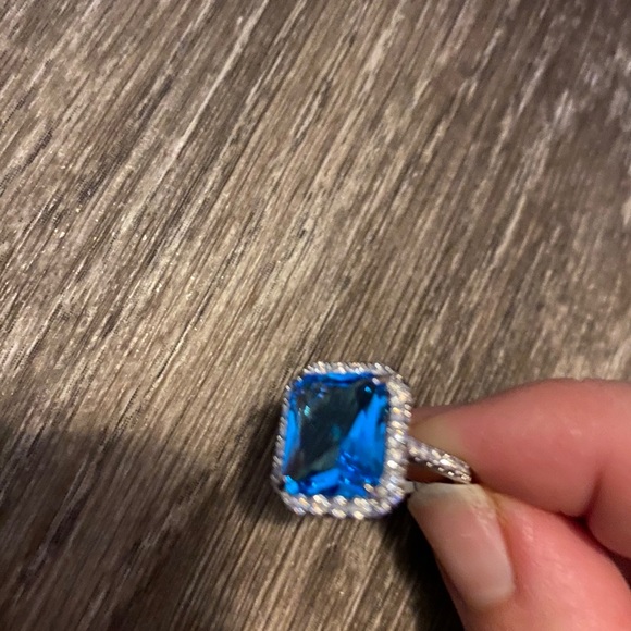 Blue engagement bridal sapphire ring - Picture 4 of 4